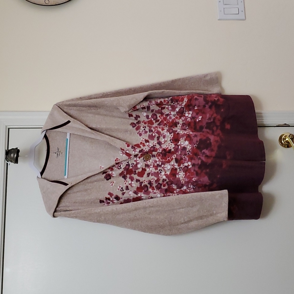 CuddlDuds hooded fleece cardigan.  Sz 1X